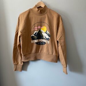 H&M Bons Moments Mock Neck Pullover Sweatshirt - sz S